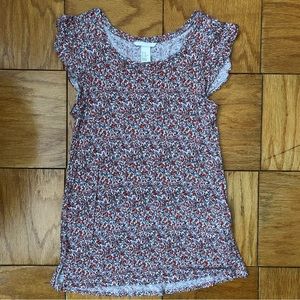 H&M Floral print flutter sleeve tee